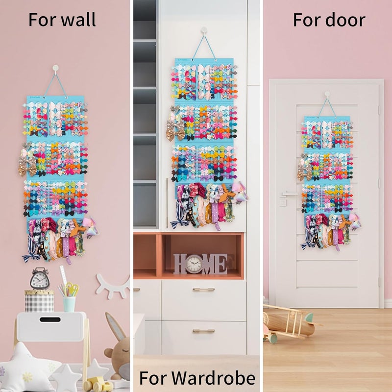 JOYMOMO Hair Bow Holder Organizer For Girls Hanging Bow Holder For Girls Hair Accessories Storage Organizer For Headbands, Hair Clips, Hair Ties, Scrunchies (Without Hair Bows) (blue) - Image 5